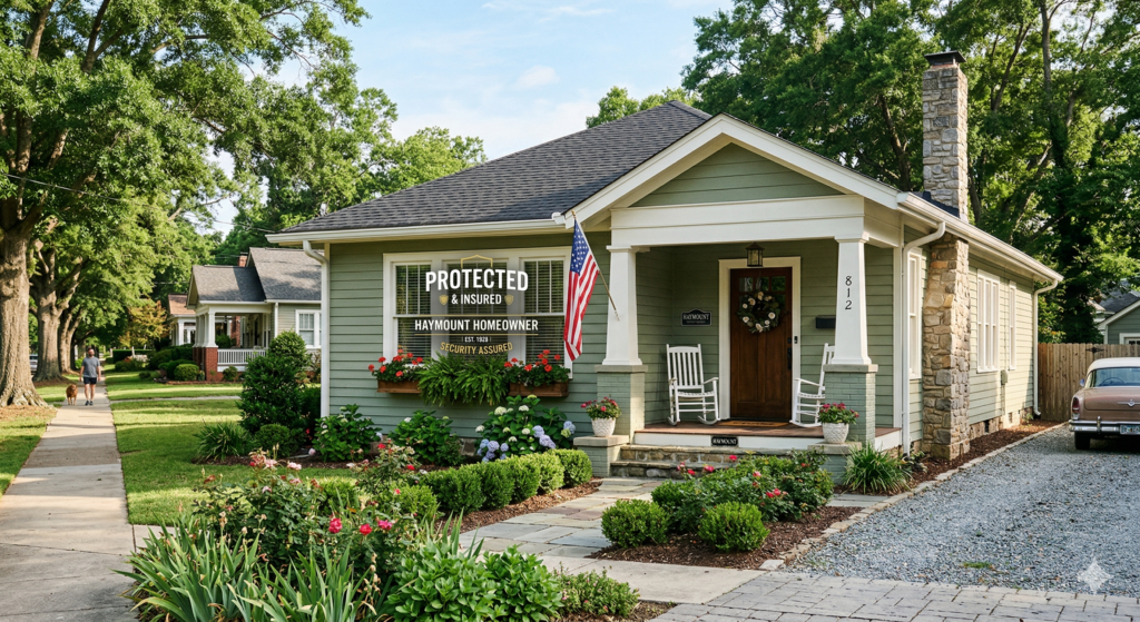 Home insurance 101 for Fayetteville homeowners showing a historic Haymount house protected from 2026 rate increases.
